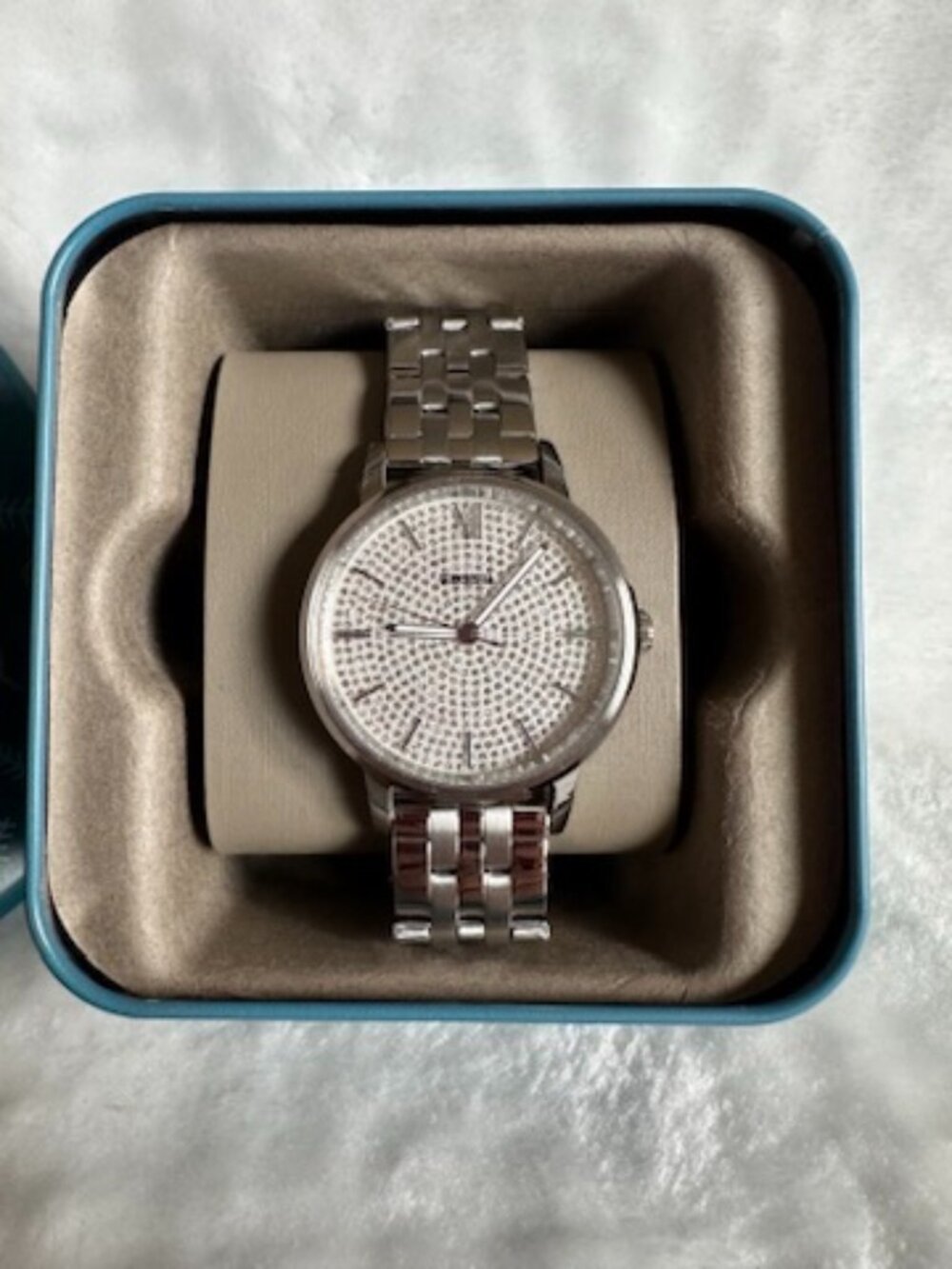 NIB! Rare! Fossil BQ3554 Women's Cambry Three Hand Stainless Steel Quartz Watch